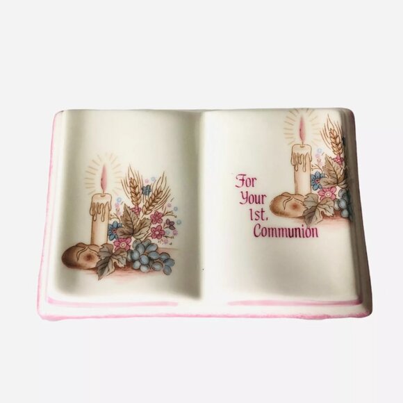 First Communion Fine Bone China Bible Raesuevic Ceramics England Keepsake Gift - Picture 1 of 5